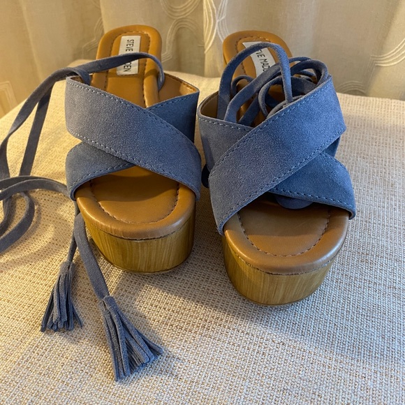 Steve Madden Shella Womens Suede Ankle Wrap Platform Sandals - size 6 - EUC - Picture 5 of 6